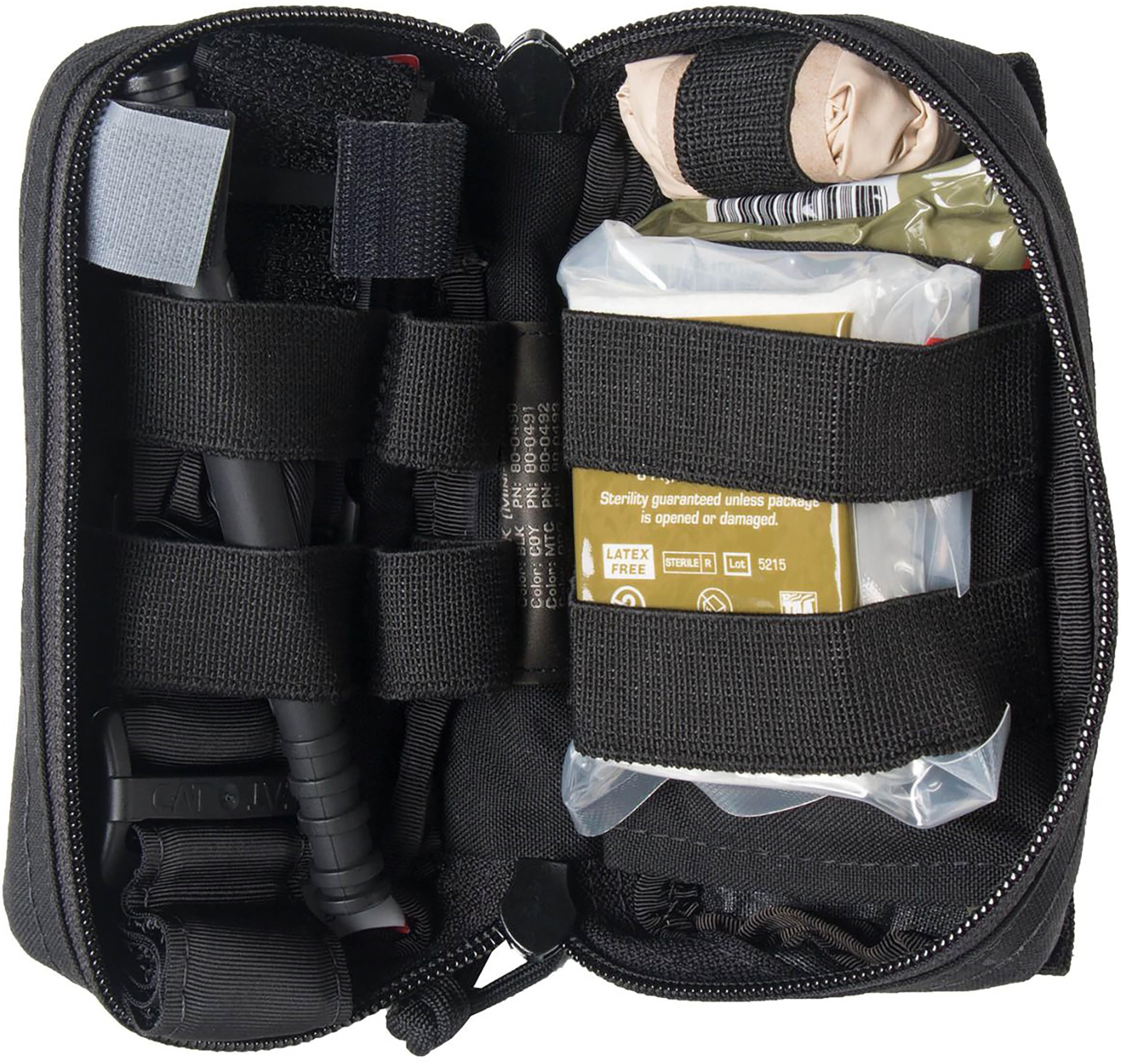 North American Rescue M-FAK Mini First Aid Kit (Black) NAR First Responders MFAK Compact Medical Bag with C-A-T Tourniquet, Chest Seal, ETD, Gauze (80-0494)